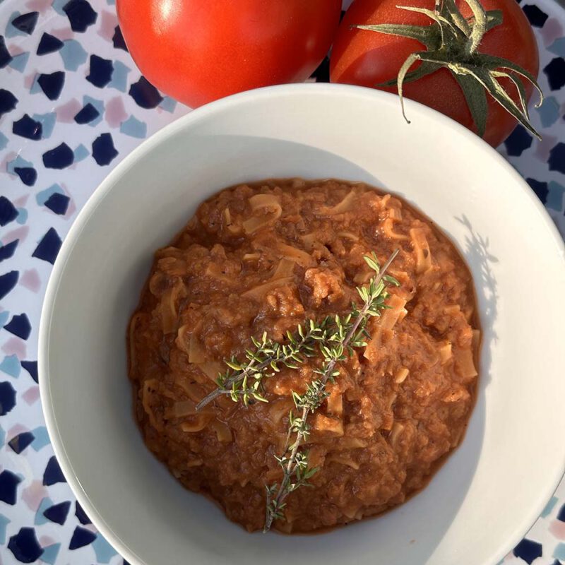 Spaghetti Bolognese Straight Away met tijm